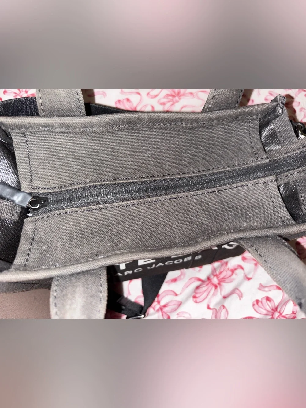 Marc Jacobs Black Canvas Tote with White Logo